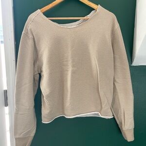 Beige skinny stripe sweatshirt